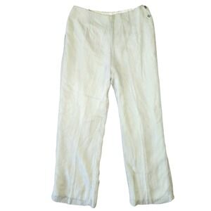 Vtg Johnny Was‎ Linen Blend Pants Womens M Wide Leg Beachy Boho Preppy Lagenlook